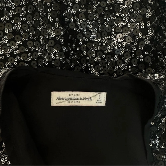 Abercrombie & Fitch black/silver sequin jacket size s - Picture 6 of 11